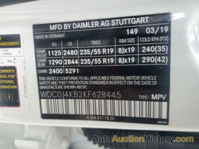 MERCEDES-BENZ GLC-CLASS 300 4MATIC, WDC0J4KB2KF628445