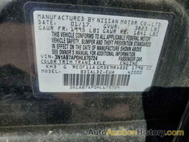 NISSAN SENTRA S, 3N1AB7AP0HL675724