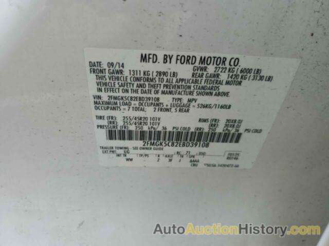 FORD FLEX SEL, 2FMGK5C82EBD39108