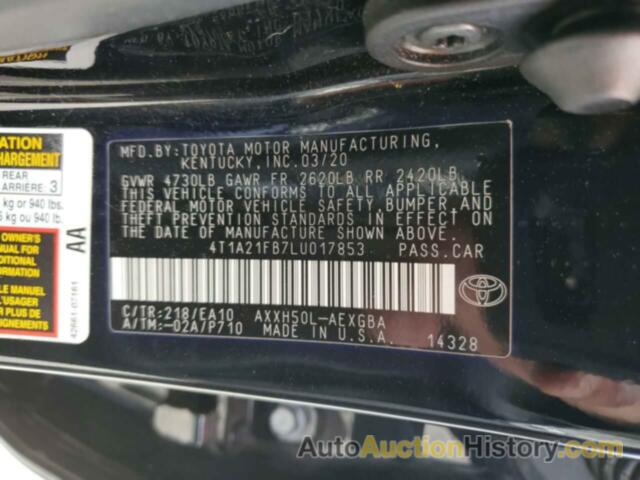 TOYOTA AVALON XLE, 4T1A21FB7LU017853