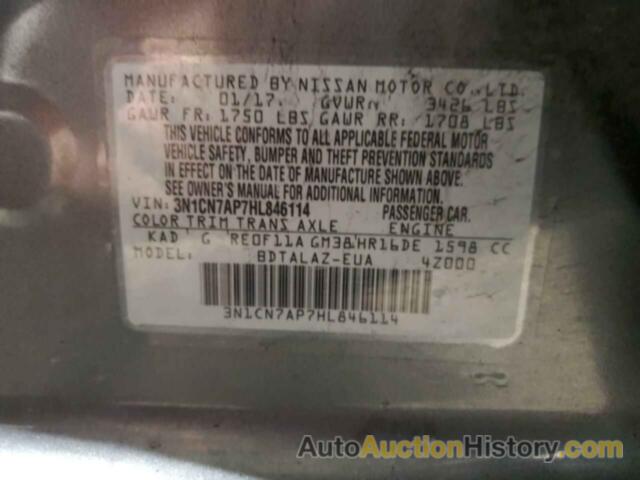 NISSAN VERSA S, 3N1CN7AP7HL846114