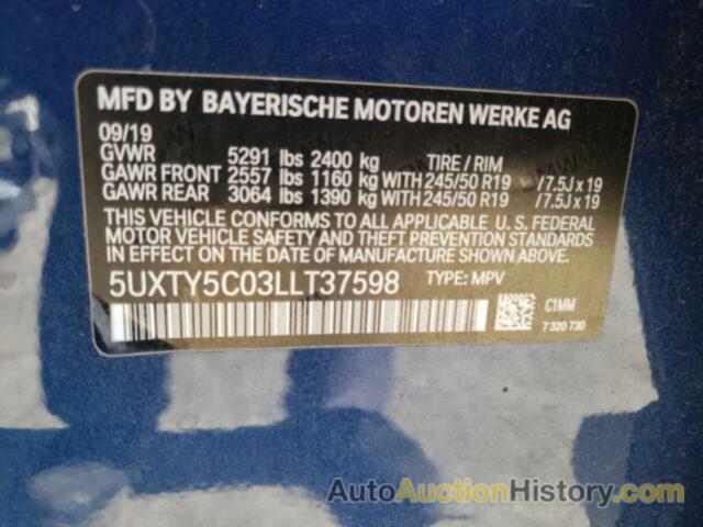 BMW X3 XDRIVE30I, 5UXTY5C03LLT37598