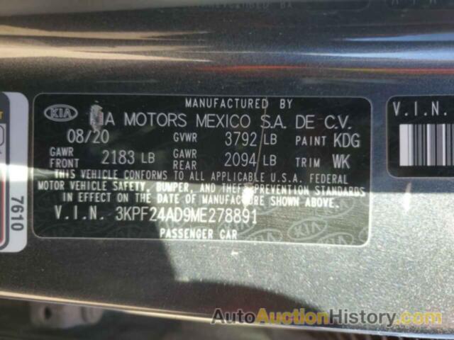 KIA FORTE FE, 3KPF24AD9ME278891