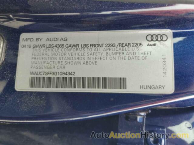 AUDI A3 PREMIUM PLUS, WAUC7GFF3G1094342