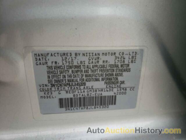 NISSAN VERSA S, 3N1CN7AP8JL845320