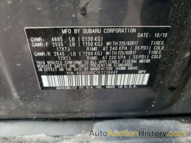 SUBARU OUTBACK 2.5I, 4S4BSABC7K3238442