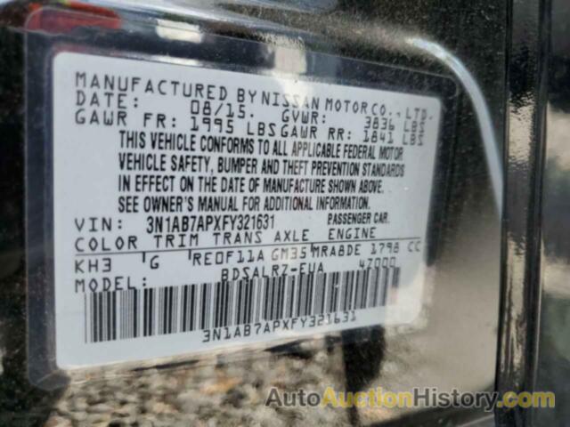 NISSAN SENTRA S, 3N1AB7APXFY321631