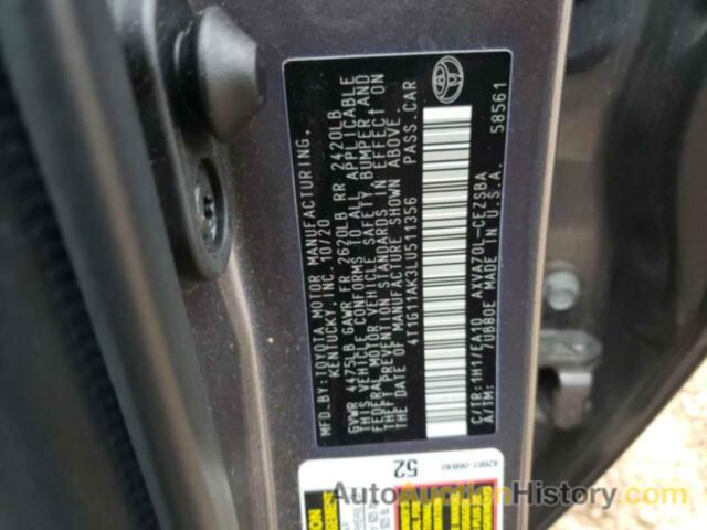 TOYOTA CAMRY SE, 4T1G11AK3LU511356