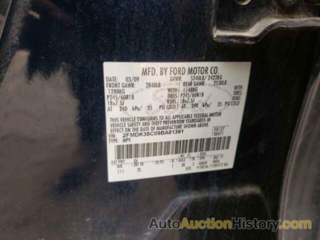 FORD EDGE SEL, 2FMDK38C09BA81391