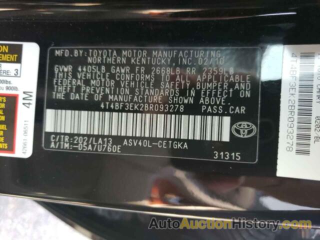 TOYOTA CAMRY BASE, 4T4BF3EK2BR093278