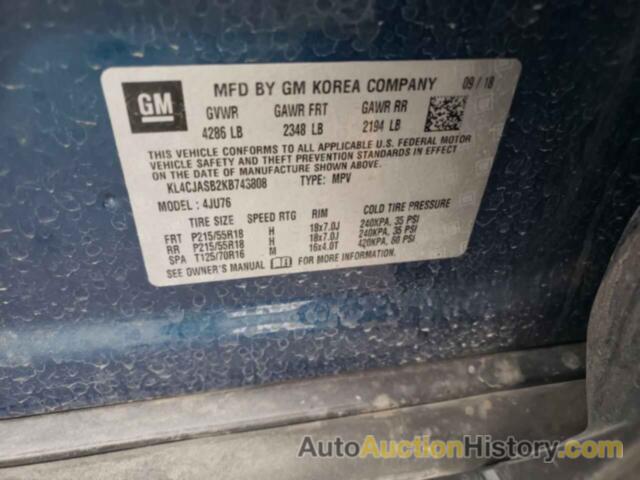 BUICK ENCORE PREFERRED, KL4CJASB2KB743808