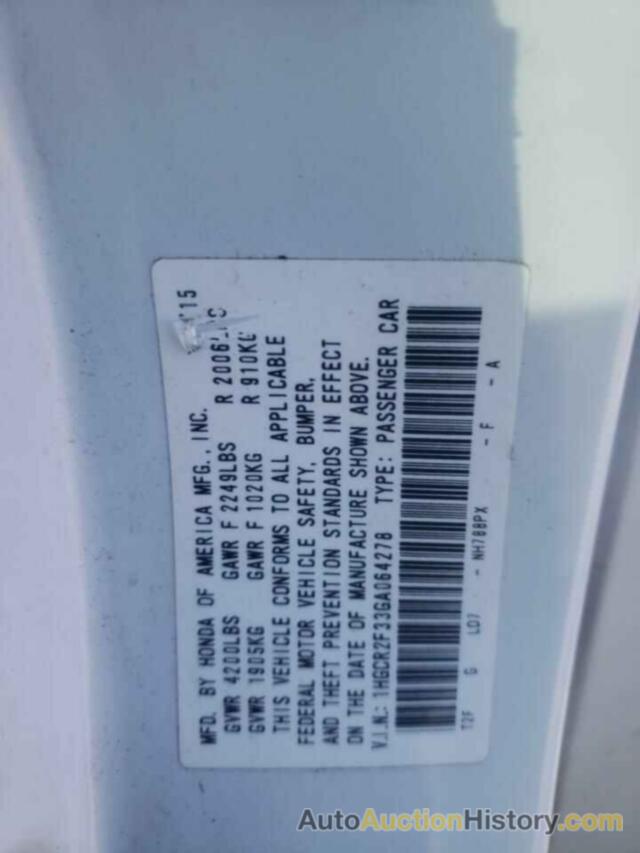 HONDA ACCORD LX, 1HGCR2F33GA064278