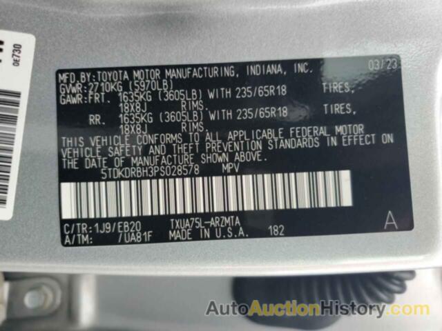 TOYOTA HIGHLANDER L, 5TDKDRBH3PS028578