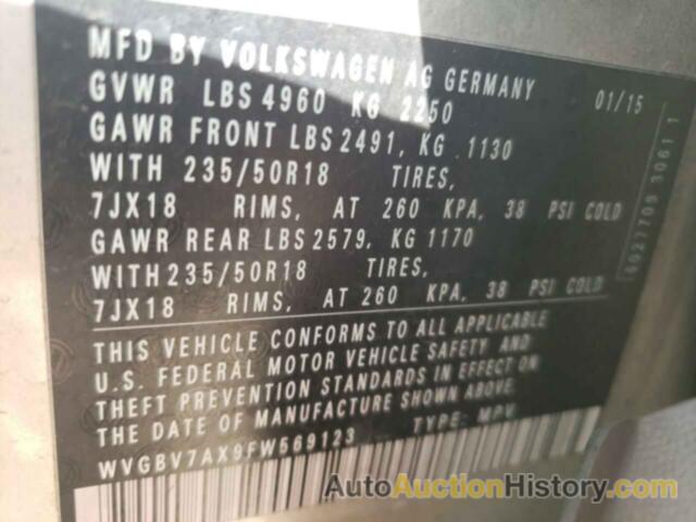 VOLKSWAGEN TIGUAN S, WVGBV7AX9FW569123