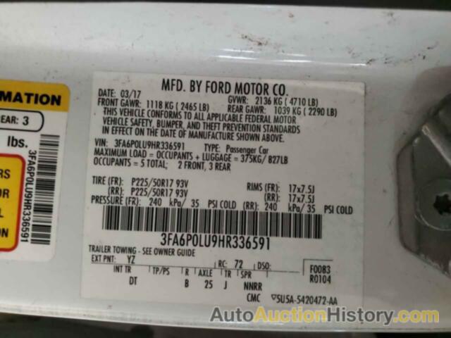 FORD FUSION SE HYBRID, 3FA6P0LU9HR336591