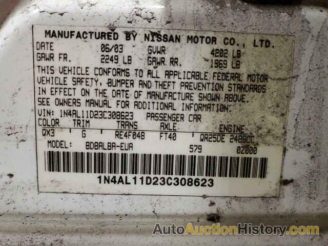 NISSAN ALTIMA BASE, 1N4AL11D23C308623