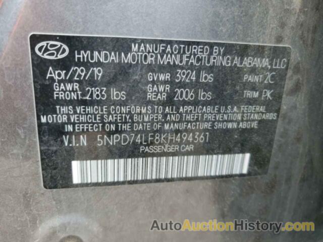 HYUNDAI ELANTRA SE, 5NPD74LF8KH494361