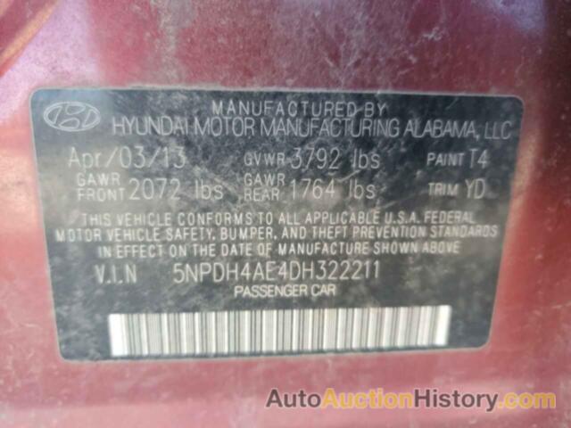 HYUNDAI ELANTRA GLS, 5NPDH4AE4DH322211