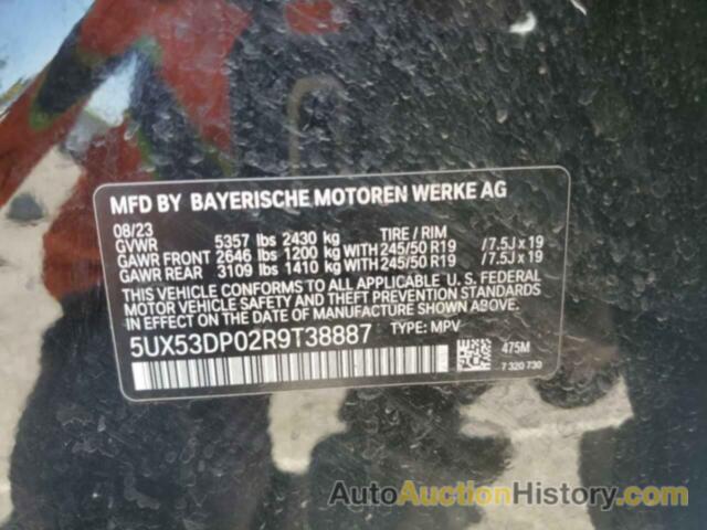 BMW X3 XDRIVE30I, 5UX53DP02R9T38887