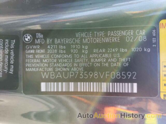 BMW 1 SERIES I, WBAUP73598VF08592