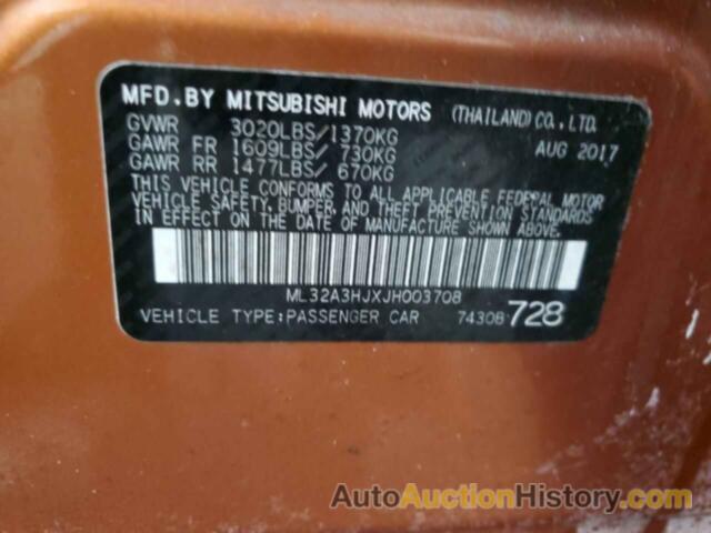 MITSUBISHI MIRAGE ES, ML32A3HJXJH003708