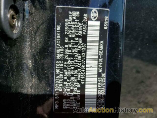 TOYOTA CAMRY CE, 4T1BE46K07U531367