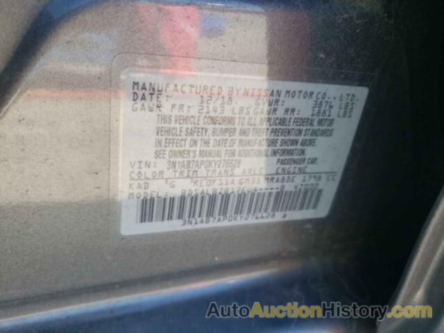 NISSAN SENTRA S, 3N1AB7AP0KY276628