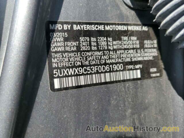 BMW X3 XDRIVE28I, 5UXWX9C53F0D61900