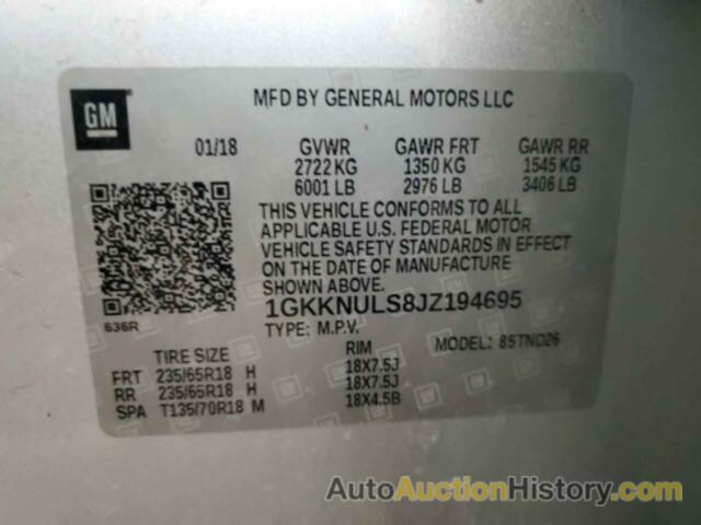 GMC ACADIA SLT-1, 1GKKNULS8JZ194695