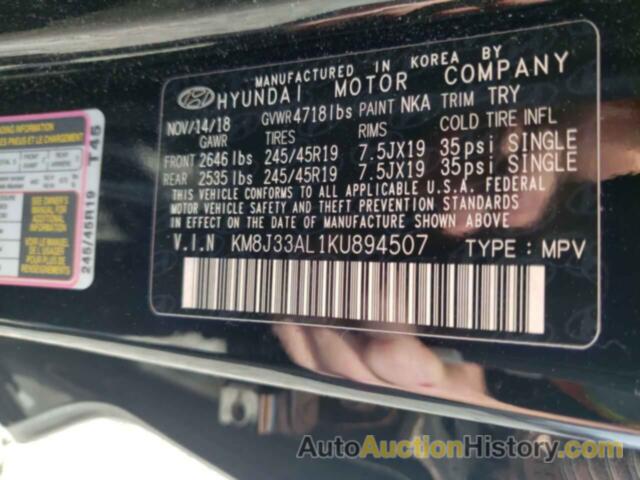 HYUNDAI TUCSON LIMITED, KM8J33AL1KU894507