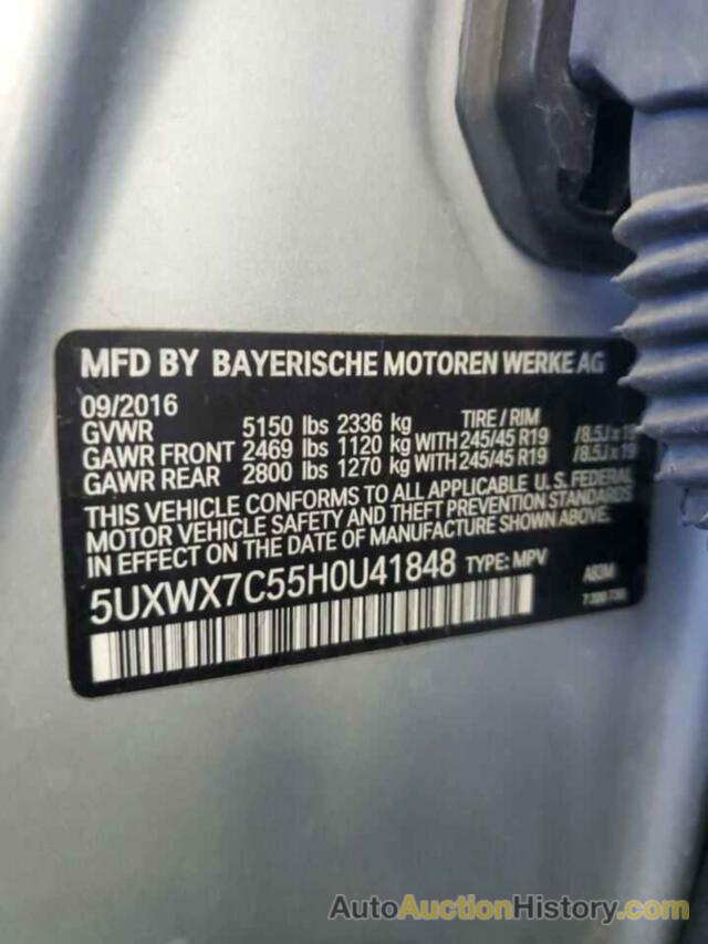 BMW X3 XDRIVE35I, 5UXWX7C55H0U41848