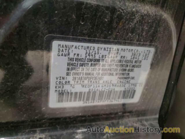 NISSAN SENTRA S, 3N1AB7APXFY367461