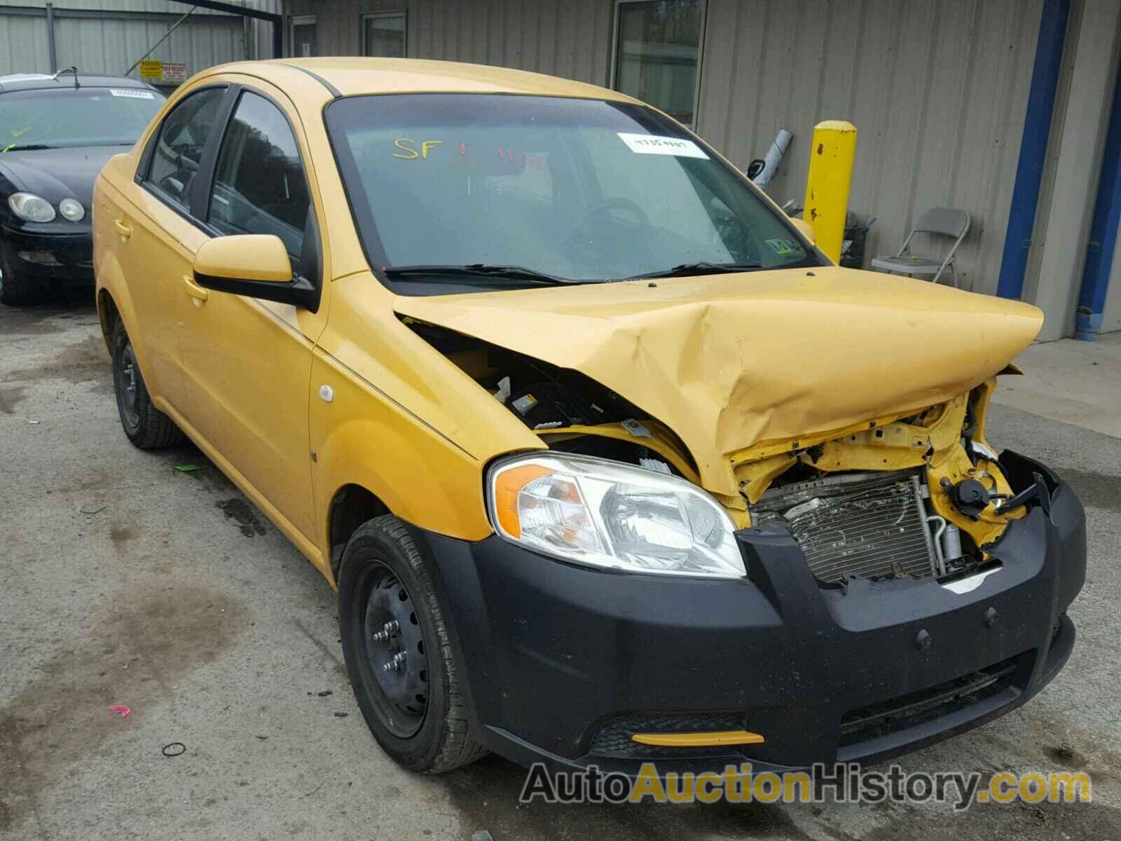 2007 CHEVROLET AVEO BASE, KL1TD56687B103263