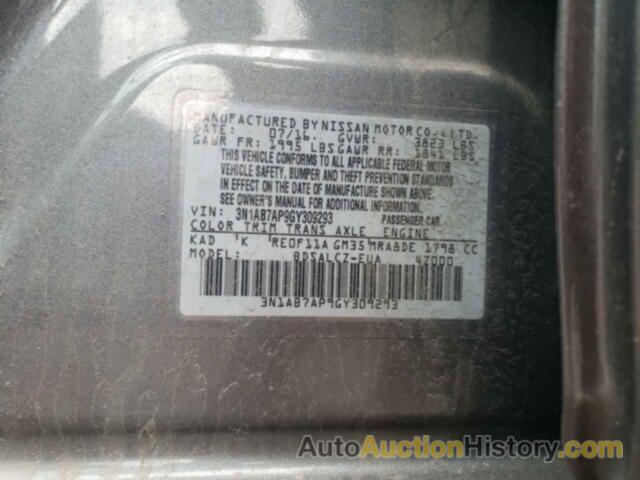 NISSAN SENTRA S, 3N1AB7AP9GY309293