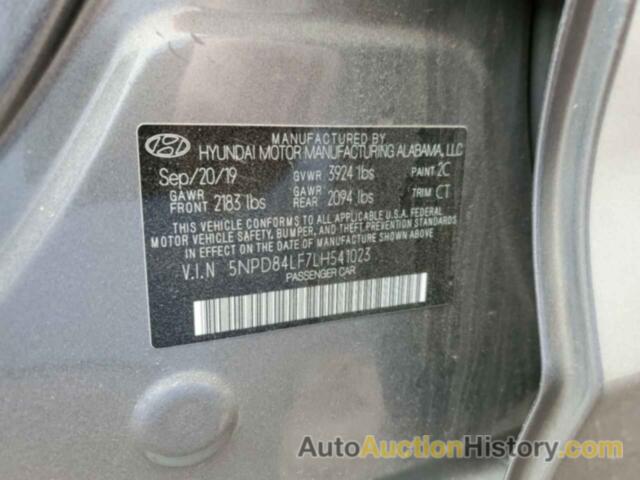 HYUNDAI ELANTRA SEL, 5NPD84LF7LH541023