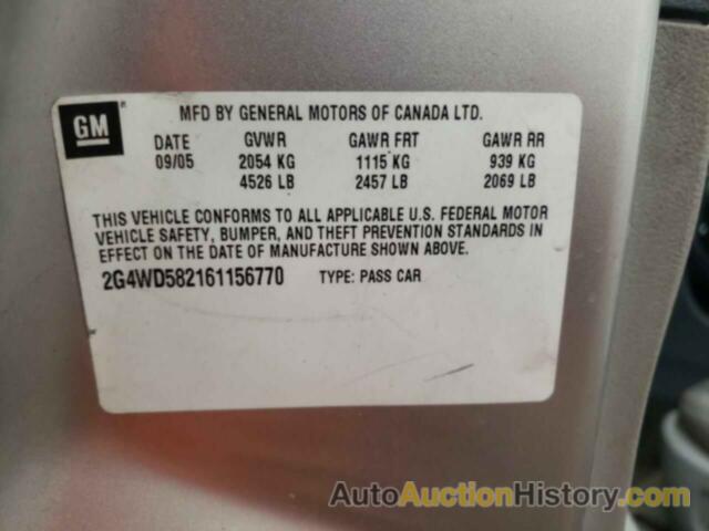 BUICK LACROSSE CXL, 2G4WD582161156770