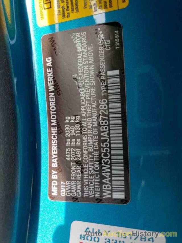 BMW 4 SERIES, WBA4W3C55JAB87286