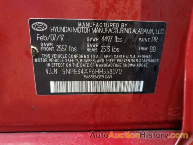 HYUNDAI SONATA SPORT, 5NPE34AF6HH558070