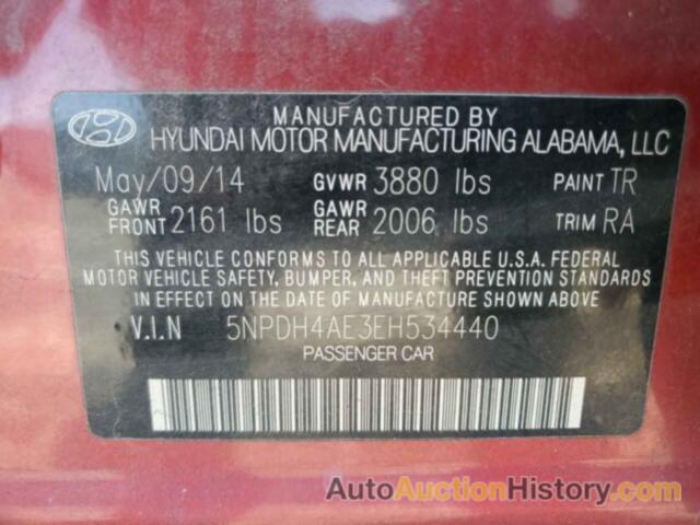 HYUNDAI ELANTRA SE, 5NPDH4AE3EH534440