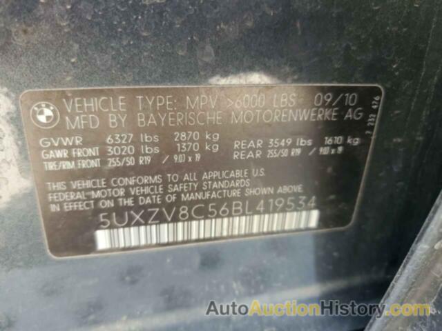 BMW X5 XDRIVE50I, 5UXZV8C56BL419534