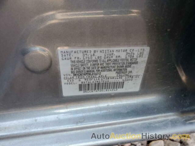 NISSAN VERSA S, 3N1CN7AP2KL814212