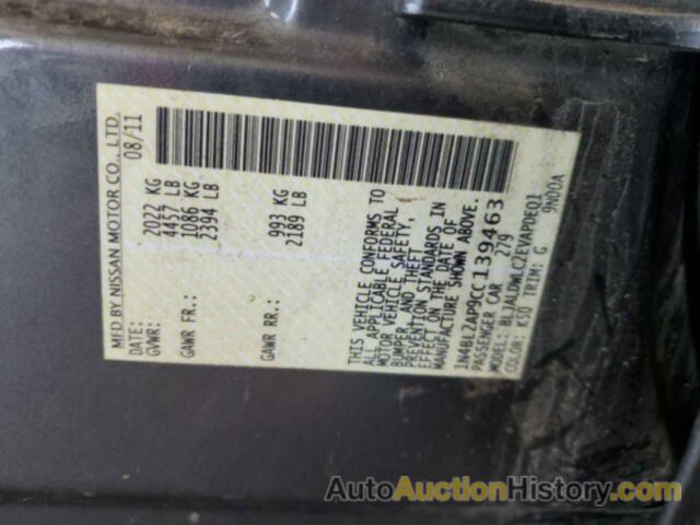 NISSAN ALTIMA SR, 1N4BL2AP9CC139463