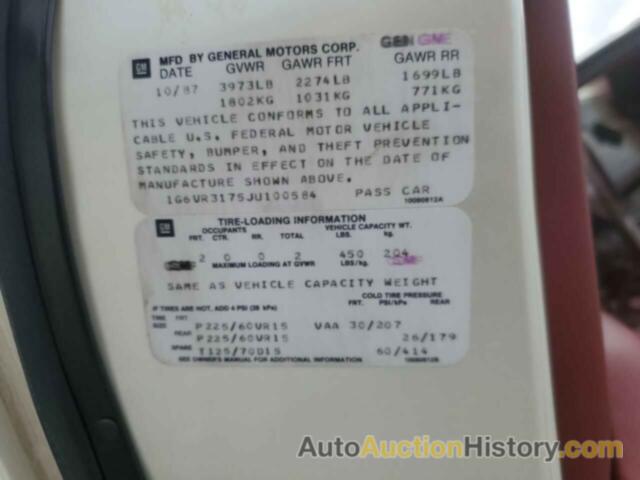 CADILLAC ALL OTHER, 1G6VR3175JU100584