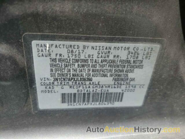 NISSAN VERSA S, 3N1CN7APXJL806390