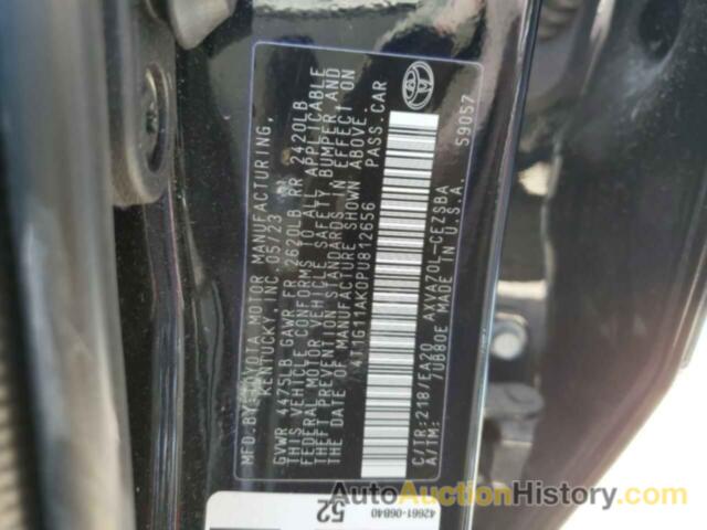 TOYOTA CAMRY SE NIGHT SHADE, 4T1G11AK0PU812656