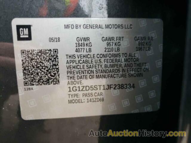 CHEVROLET MALIBU LT, 1G1ZD5ST1JF238334