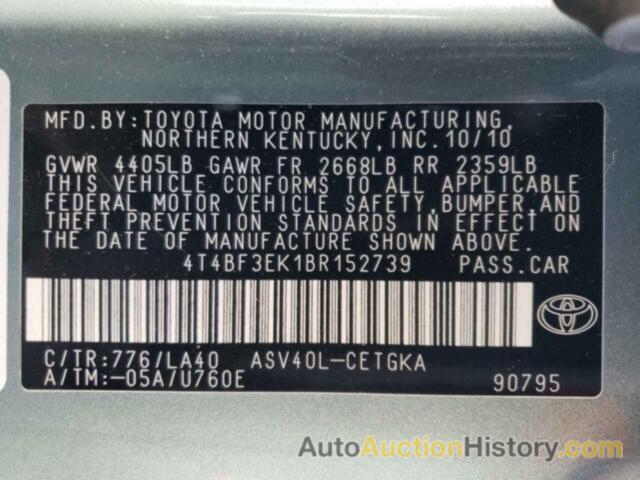 TOYOTA CAMRY BASE, 4T4BF3EK1BR152739