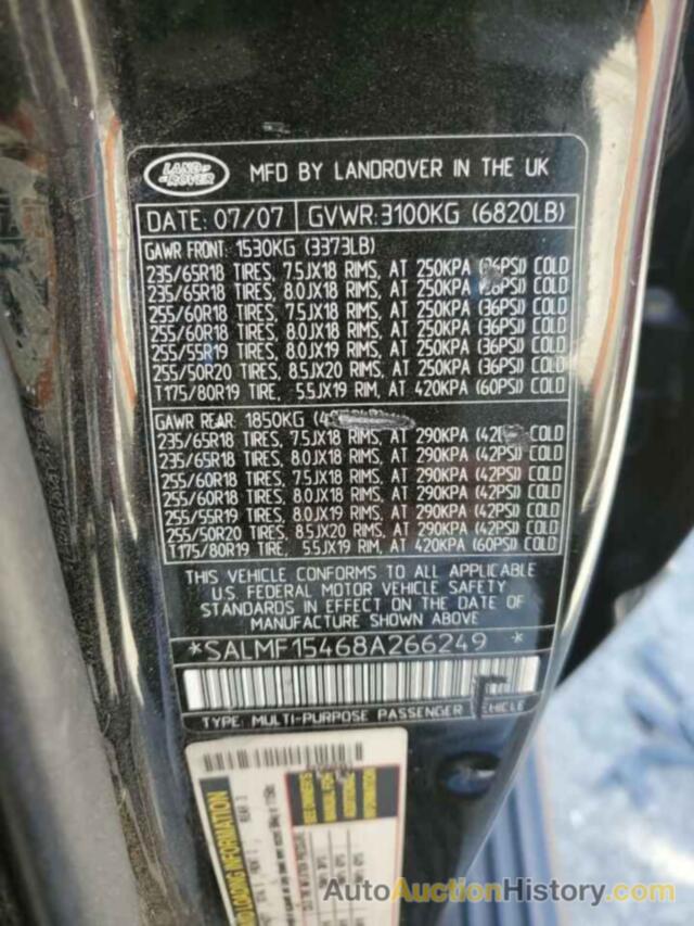 LAND ROVER RANGEROVER HSE, SALMF15468A266249