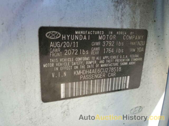 HYUNDAI ELANTRA GLS, KMHDH4AE6CU278518