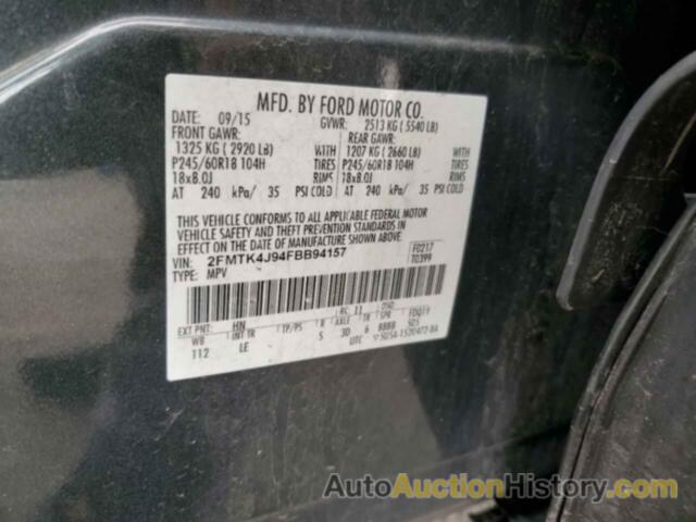 FORD EDGE SEL, 2FMTK4J94FBB94157